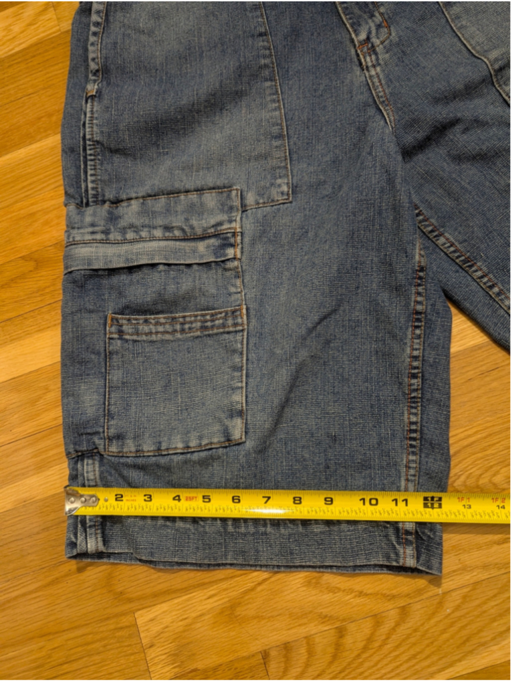 Sean John Jean Shorts Jorts Vintage 90s Denim Cargo Shorts Waist 38 - Picture 9 of 12